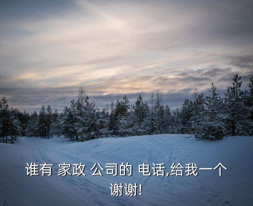 谁有 家政 公司的 电话,给我一个谢谢!
