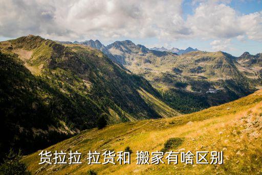 货拉拉 拉货和 搬家有啥区别