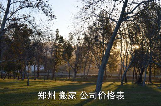 郑州搬家公司价格查询表,郑州搬家附加费一般包括1.3万元