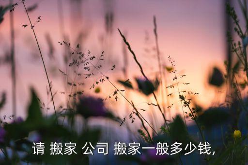 请 搬家 公司 搬家一般多少钱,