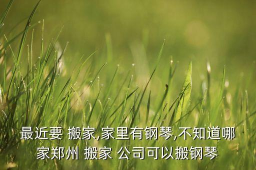 最近要 搬家,家里有钢琴,不知道哪家郑州 搬家 公司可以搬钢琴