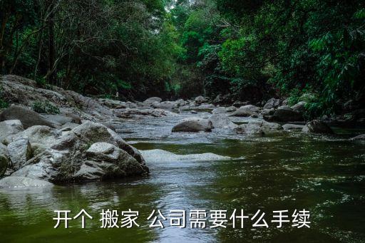 开个 搬家 公司需要什么手续