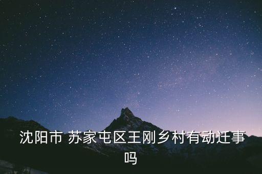  沈阳市 苏家屯区王刚乡村有动迁事吗
