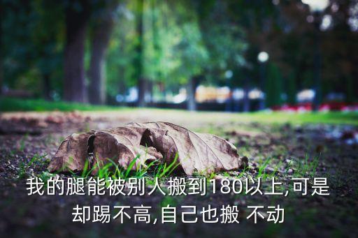我的腿能被别人搬到180以上,可是却踢不高,自己也搬 不动