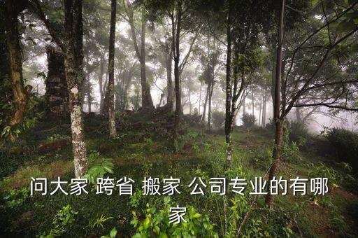 问大家 跨省 搬家 公司专业的有哪家