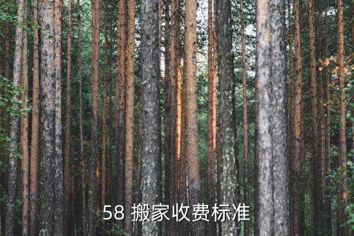 58 搬家收费标准