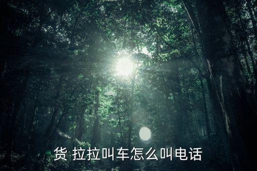 货 拉拉叫车怎么叫电话