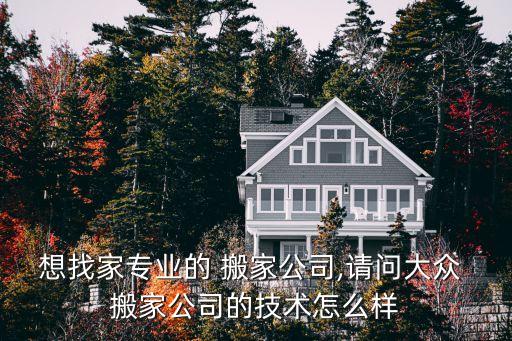 想找家专业的 搬家公司,请问大众 搬家公司的技术怎么样