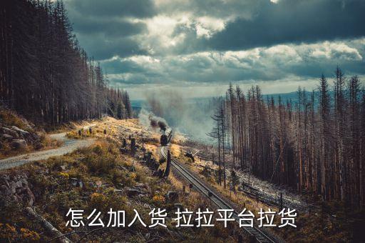 怎么加入货 拉拉平台拉货