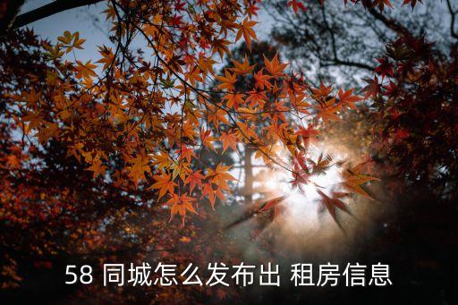 同城租房,租房新规定!