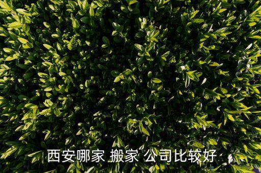  西安哪家 搬家 公司比较好