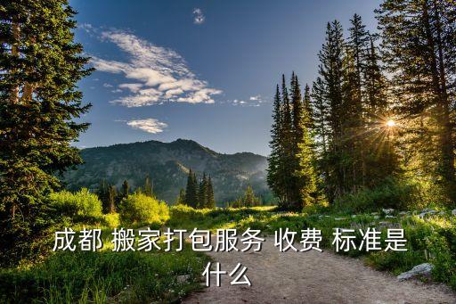  成都 搬家打包服务 收费 标准是什么