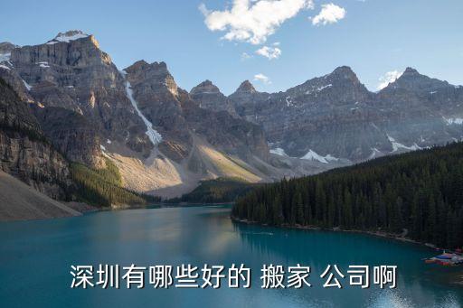  深圳有哪些好的 搬家 公司啊