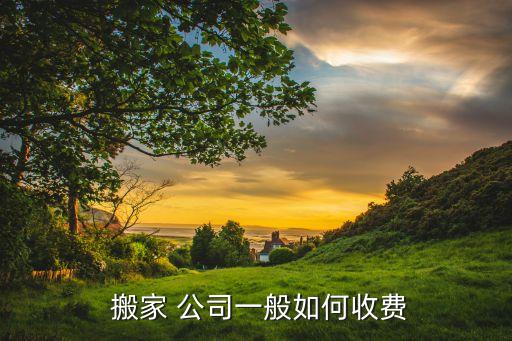  搬家 公司一般如何收费