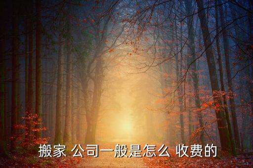  搬家 公司一般是怎么 收费的
