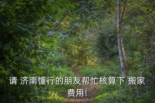 请 济南懂行的朋友帮忙核算下 搬家费用!