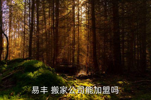 易丰 搬家公司能加盟吗