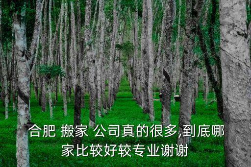  合肥 搬家 公司真的很多,到底哪家比较好较专业谢谢