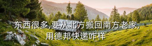  东西很多,要从北方搬回南方老家,用德邦快递咋样