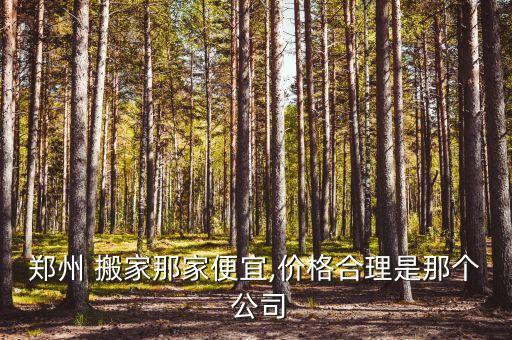 郑州 搬家那家便宜,价格合理是那个 公司