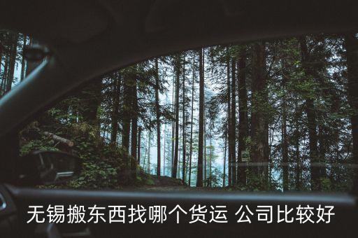  无锡搬东西找哪个货运 公司比较好