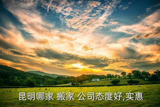  昆明哪家 搬家 公司态度好,实惠
