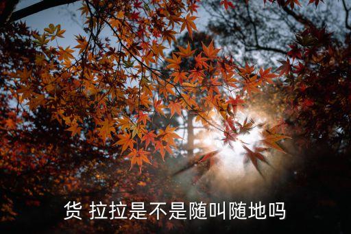 货 拉拉是不是随叫随地吗