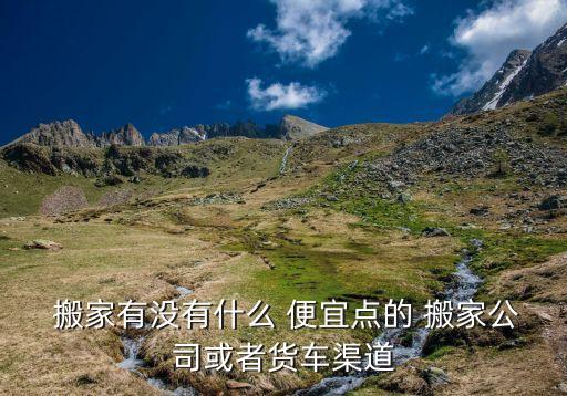  搬家有没有什么 便宜点的 搬家公司或者货车渠道