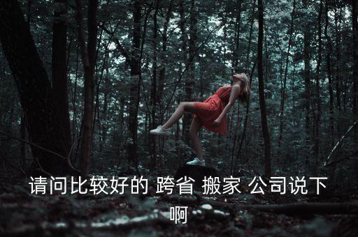 请问比较好的 跨省 搬家 公司说下啊