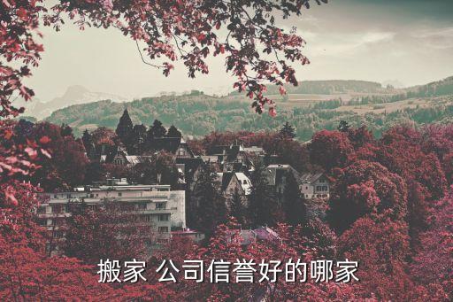  搬家 公司信誉好的哪家