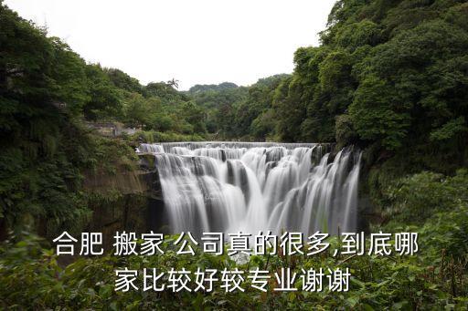  合肥 搬家 公司真的很多,到底哪家比较好较专业谢谢