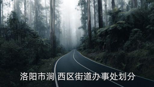  洛阳市涧 西区街道办事处划分