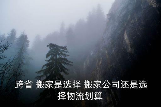  跨省 搬家是选择 搬家公司还是选择物流划算