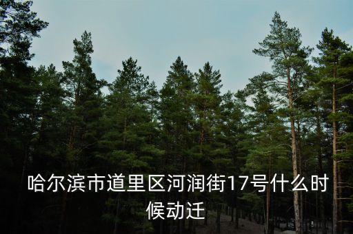  哈尔滨市道里区河润街17号什么时候动迁