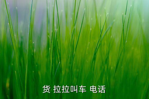 货 拉拉叫车 电话