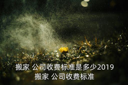  搬家 公司收费标准是多少2019 搬家 公司收费标准