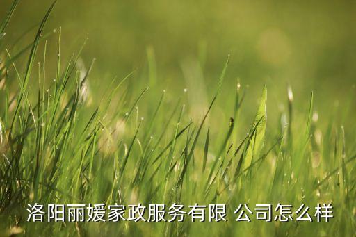  洛阳丽媛家政服务有限 公司怎么样