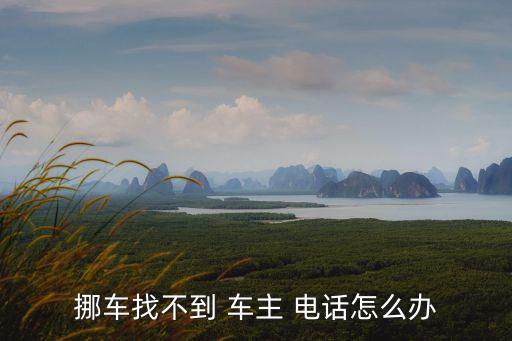 挪车找不到 车主 电话怎么办