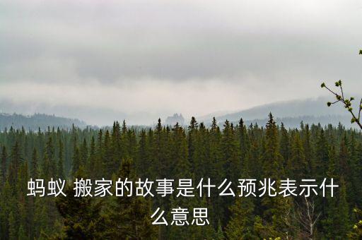 蚂蚁 搬家的故事是什么预兆表示什么意思