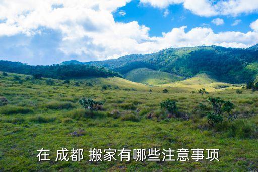 在 成都 搬家有哪些注意事项