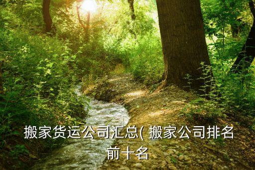  搬家货运公司汇总( 搬家公司排名前十名
