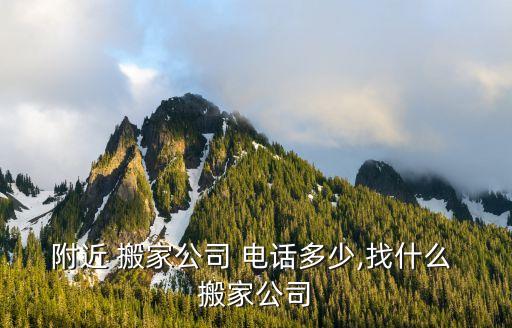 附近 搬家公司 电话多少,找什么 搬家公司