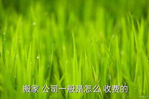  搬家 公司一般是怎么 收费的