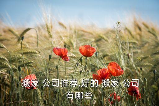  搬家 公司推荐,好的 搬家 公司有哪些