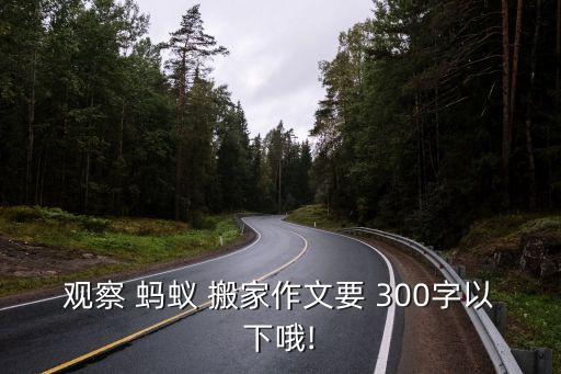观察 蚂蚁 搬家作文要 300字以下哦!