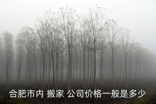 合肥市内 搬家 公司价格一般是多少