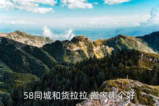 58同城和货拉拉 搬家哪个好