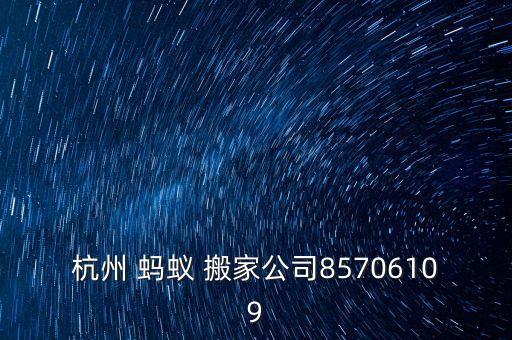 杭州 蚂蚁 搬家公司85706109