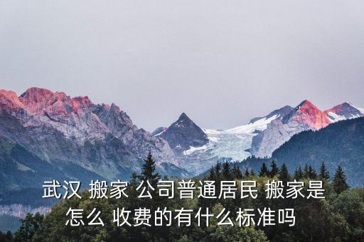  武汉 搬家 公司普通居民 搬家是怎么 收费的有什么标准吗