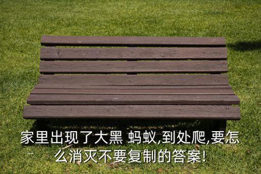 家里出现了大黑 蚂蚁,到处爬,要怎么消灭不要复制的答案!